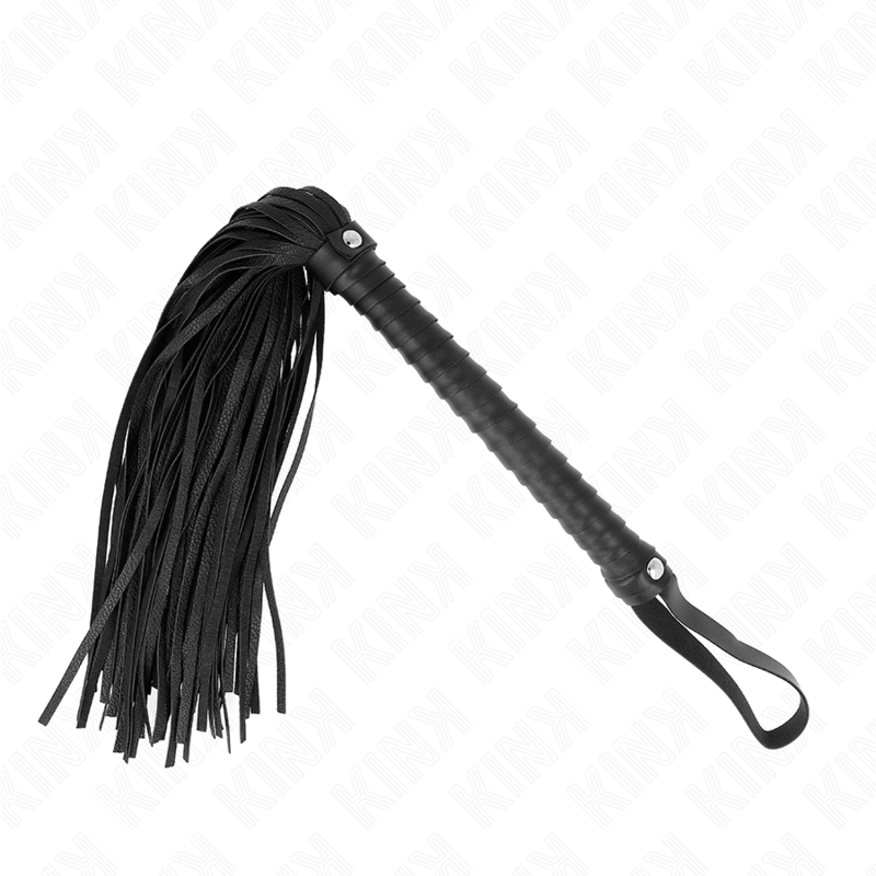 KINK - FOUET AVEC MANCHE TEXTURÉ NOIR 48.5 CM