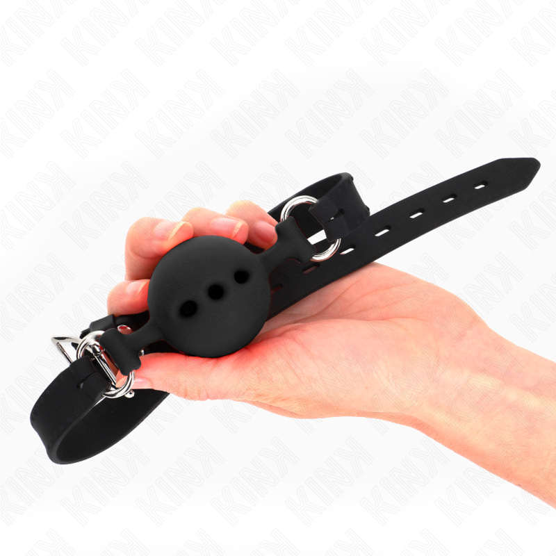 KINK - FULL SILICONE STICK 55 x 2 CM WITH 5 CM BALL SIZE L BLACK ADJUSTABLE 35-51 CM