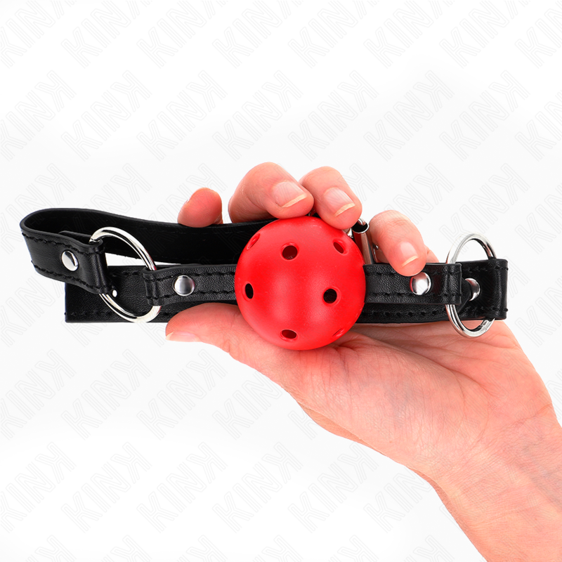 KINK - MORDAZA DE BOLA HUECO DURO ROJO 4,5 CM MODELO 1 63,5 X 2 CM