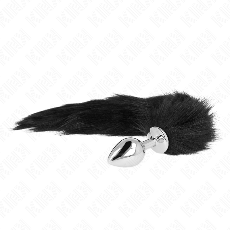 KINK - ANAL PLUG TAILLE M 8 X 3.5 CM AVEC QUEUE SYNTHÉTIQUE 40 CM BLACK