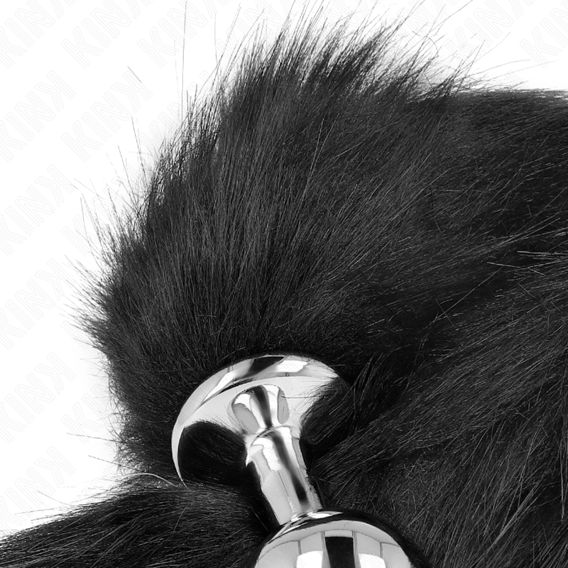 KINK - ANAL PLUG TAILLE M 8 X 3.5 CM AVEC QUEUE SYNTHÉTIQUE 40 CM BLACK