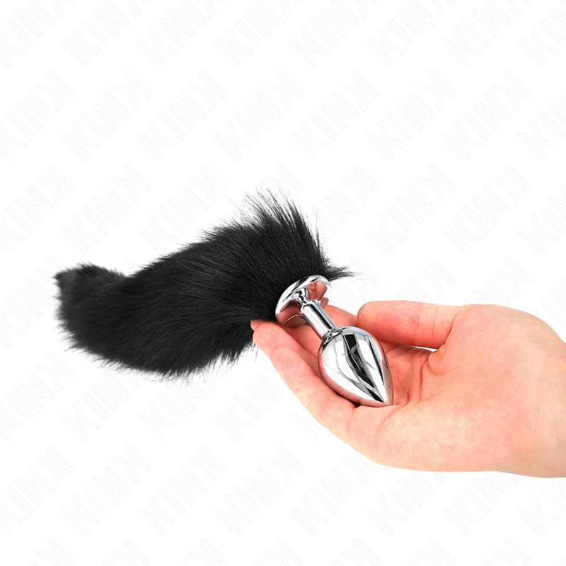 KINK - ANAL PLUG TAILLE M 8 X 3.5 CM AVEC QUEUE SYNTHÉTIQUE 40 CM BLACK