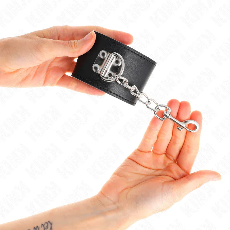 Kink – Appui Poignets avec Fermeture Par Cadenas Noir Ajustable 16 23 cm X 5,5 cm