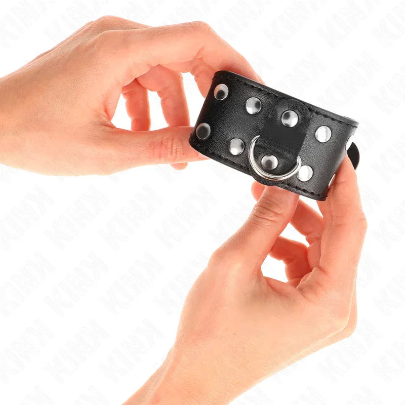 Kink – Bracelets avec Double Ligne de Clous Réglables Noir