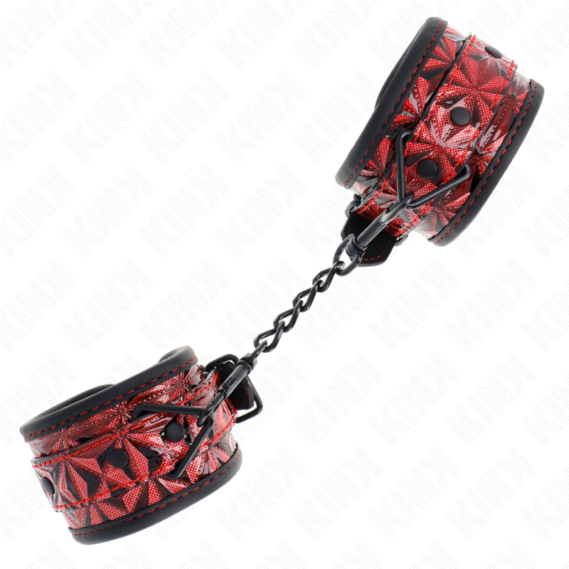 KINK - REPOSAMUÑECAS CON PATRÓN DE DIAMANTES ROJO OSCURO AJUSTABLE 17-26 CM X 5,5 CM