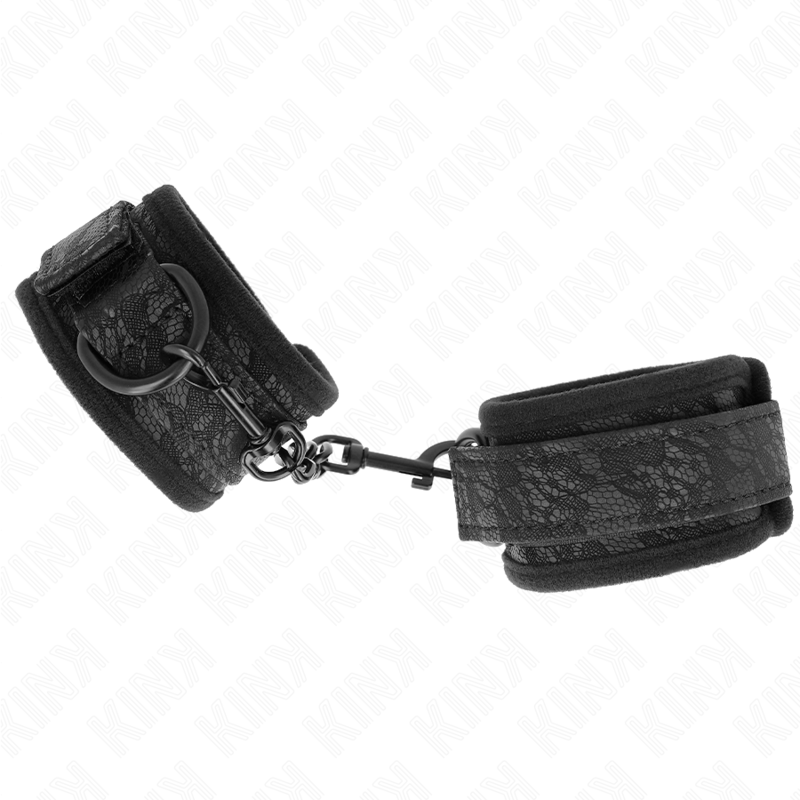KINK - PUÑOS CUBIERTOS DE ENCAJE OSCURO AJUSTABLES DE NEOPRENO NEGRO 20-29 CM X 5 CM