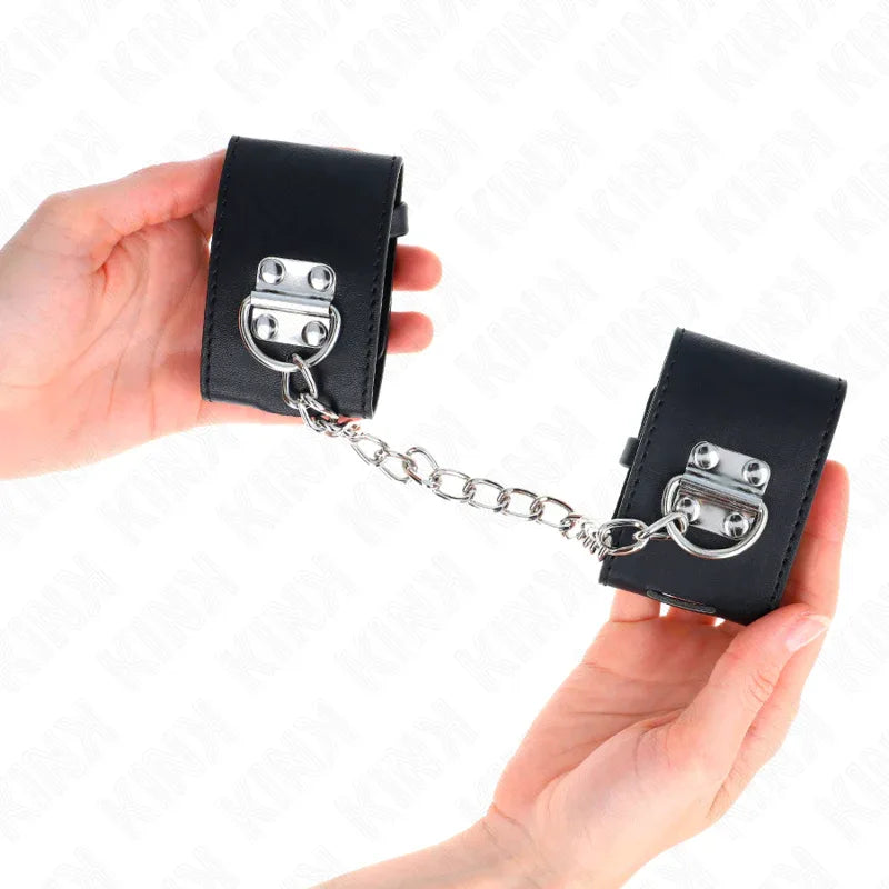 Kink – Appui Poignets Fixes avec Chaîne 30 cm et Fermeture Par Cadenas Noir Réglable 16 23 cm