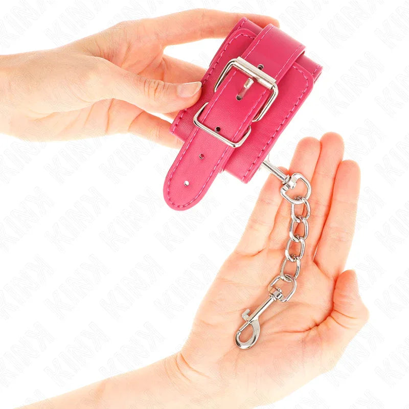 Kink – Appui Poignets Rose Framboise avec Doublure Rose Framboise Réglable 20 28 cm X 5,5 cm