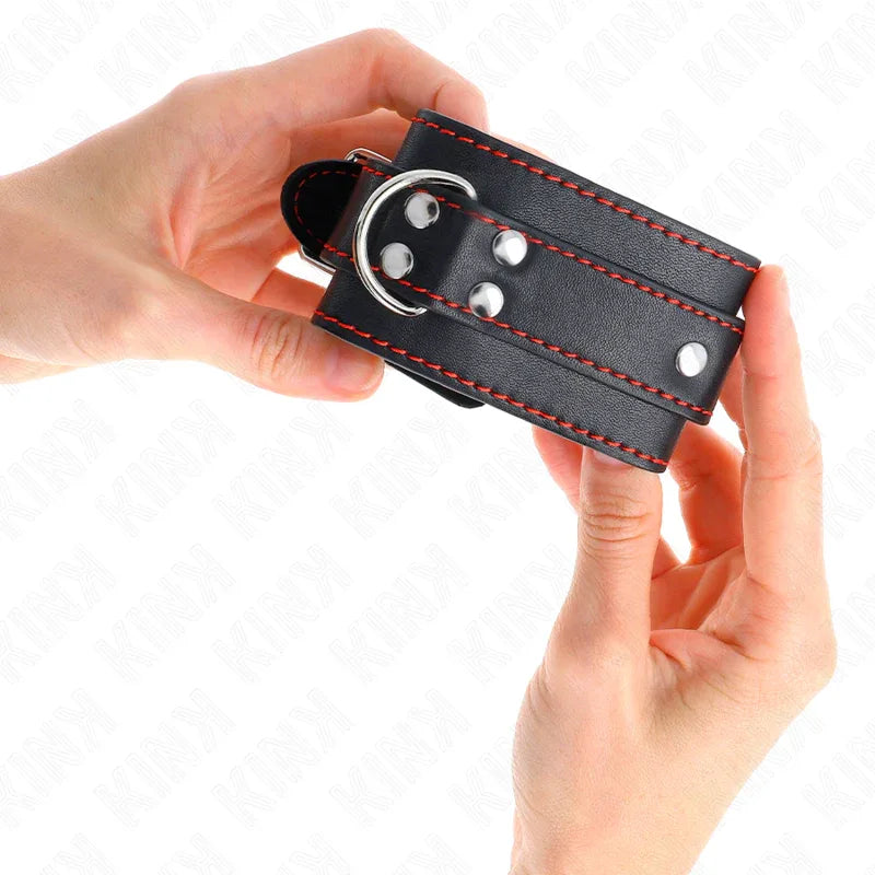Kink – Appui Poignets Noir avec Doublure Rouge Réglable 20 28 cm X 5,5 cm
