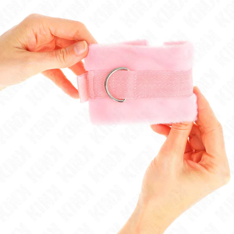 Kink – Manchettes Débutant en Fourrure Rose 30 X 7 cm