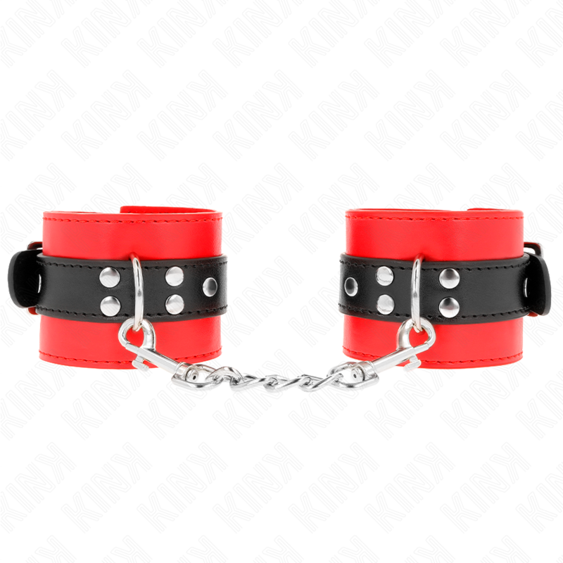 KINK - APPUI-POIGNETS ROUGE AVEC CEINTURE NOIRE RÉGLABLE 17-28 CM