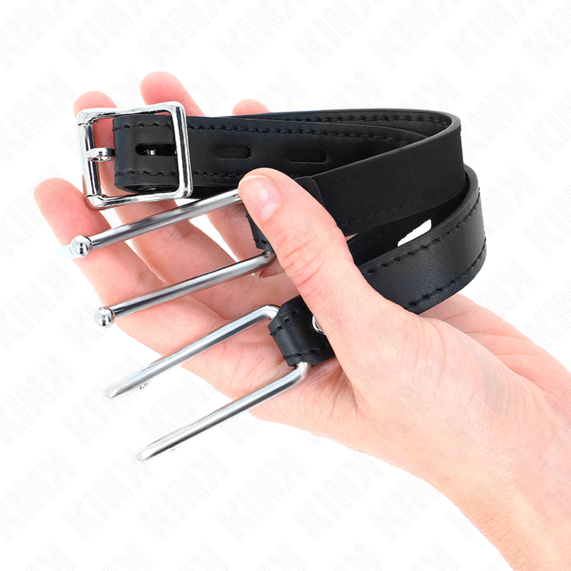 KINK - GANCHO DE METAL DE 11,5 CM CON CORREA DE CUERO AJUSTABLE 39-58 CM X 2 CM