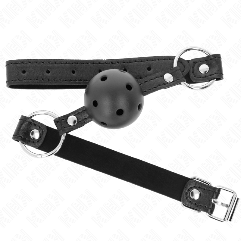 KINK - BOULE NOIRE CREUSE DURE 4.5 CM GAG MODÈLE 1 63.5 X 2 CM