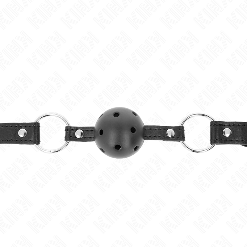KINK - BOULE NOIRE CREUSE DURE 4.5 CM GAG MODÈLE 1 63.5 X 2 CM