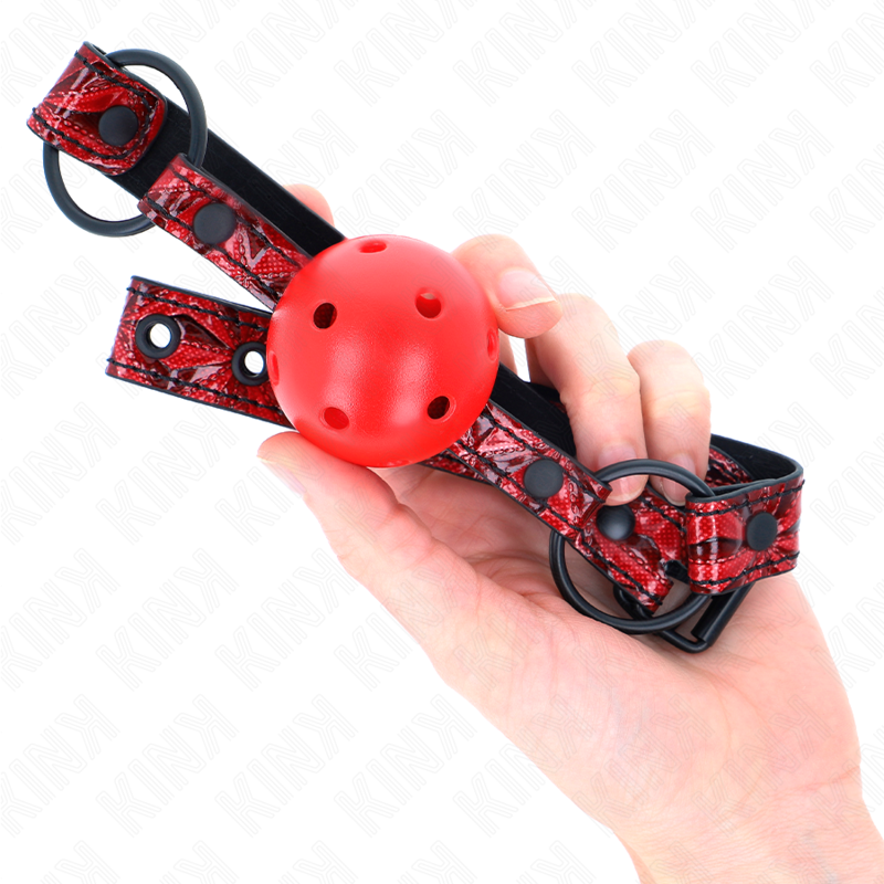 KINK - 4.5 CM DIAMOND PATTERN BALL GAG MODEL 1 64.5 CM ADJUSTABLE 42-60 CM