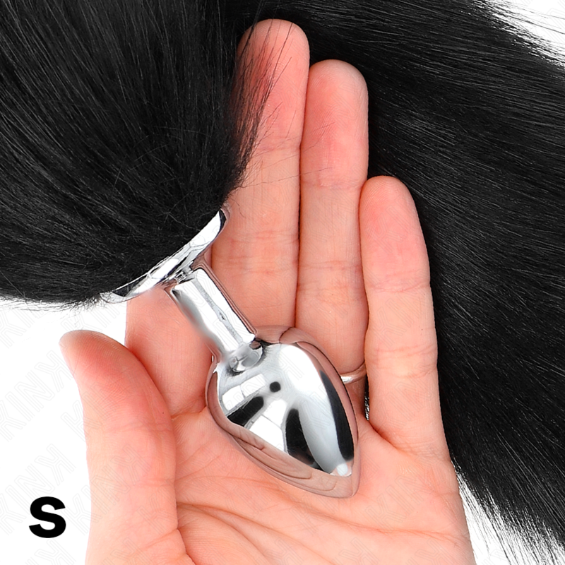 KINK - PLUG ANAL TAILLE S 7 X 3 CM AVEC QUEUE SYNTHÉTIQUE 40 CM BLACK