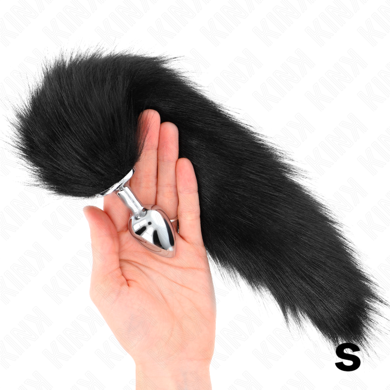 KINK - PLUG ANAL TAILLE S 7 X 3 CM AVEC QUEUE SYNTHÉTIQUE 40 CM BLACK