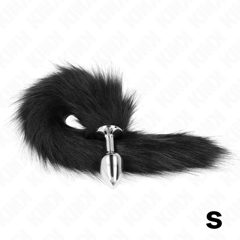 KINK - PLUG ANAL TAILLE S 7 X 3 CM AVEC QUEUE SYNTHÉTIQUE 40 CM BLACK
