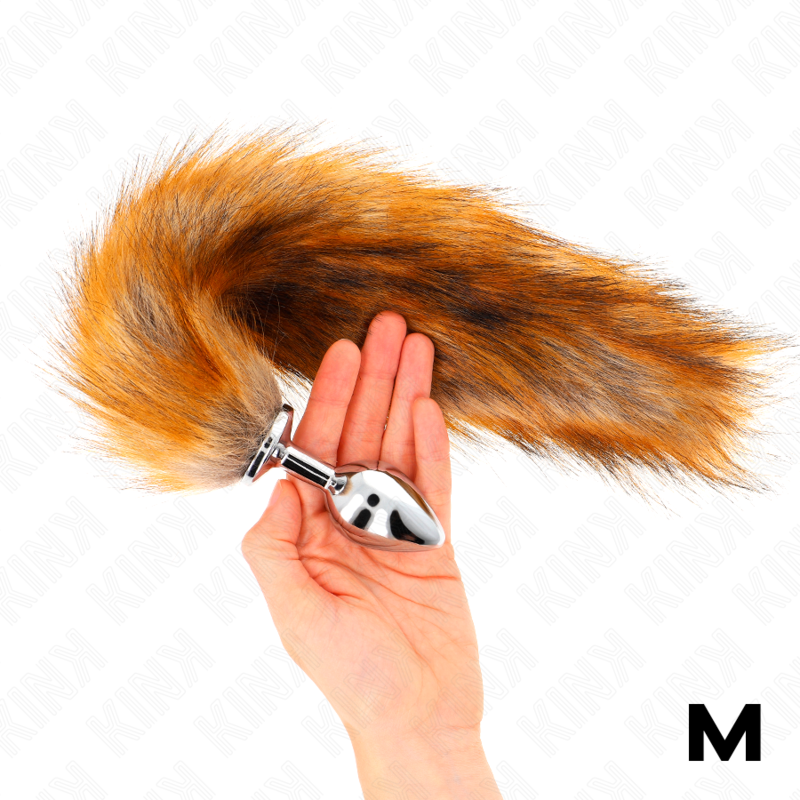 KINK - ANAL PLUG TAILLE M 8 X 3.5 CM AVEC QUEUE SYNTHÉTIQUE 40 CM BROWN