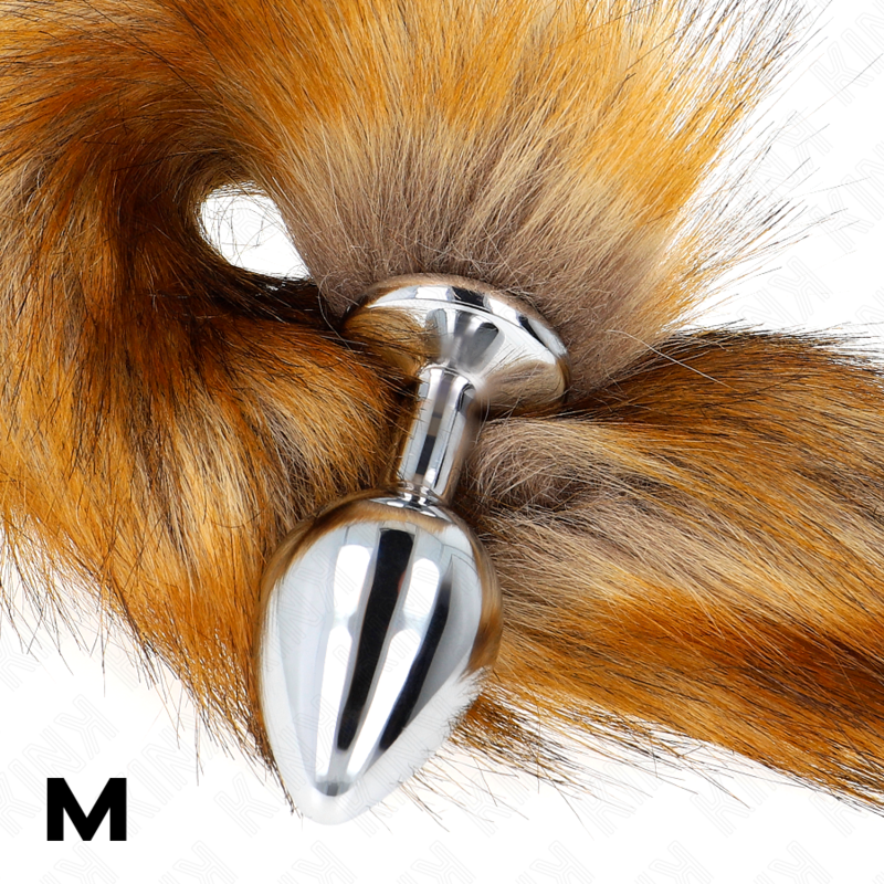 KINK - ANAL PLUG TAILLE M 8 X 3.5 CM AVEC QUEUE SYNTHÉTIQUE 40 CM BROWN