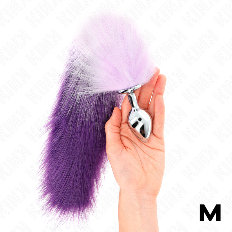 KINK - ANAL PLUG TAILLE M 8 X 3.5 CM AVEC QUEUE SYNTHÉTIQUE 40 CM VIOLET