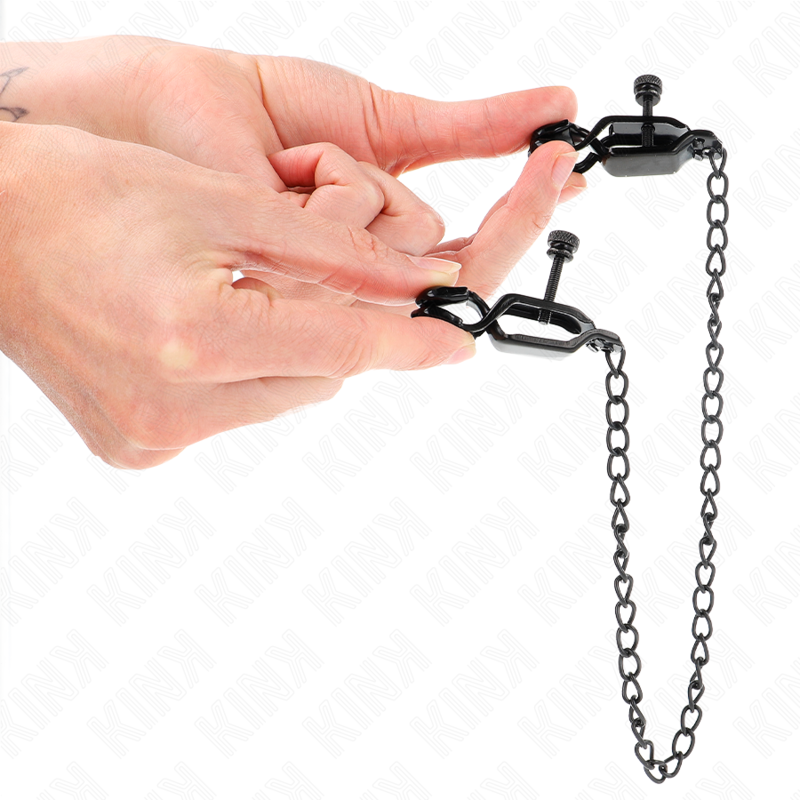 KINK - ABRAZADERAS METÁLICAS DE CADENA PLANA NEGRA 30 CM