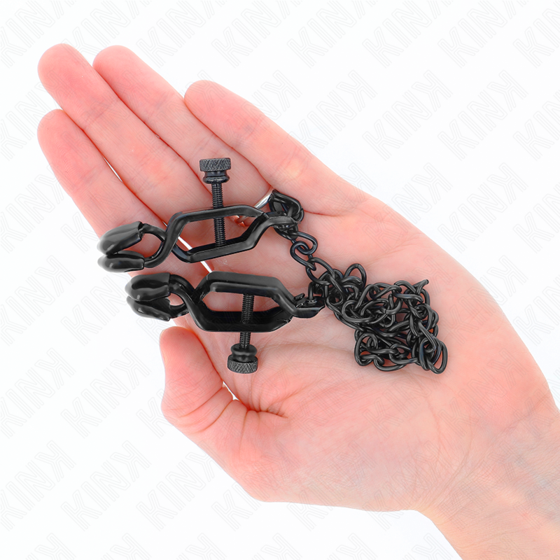 KINK - ABRAZADERAS METÁLICAS DE CADENA PLANA NEGRA 30 CM