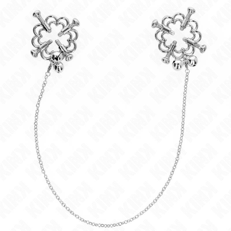 KINK - PINZAS DE DIENTES DE METAL CON CADENA EN FORMA DE FLOR