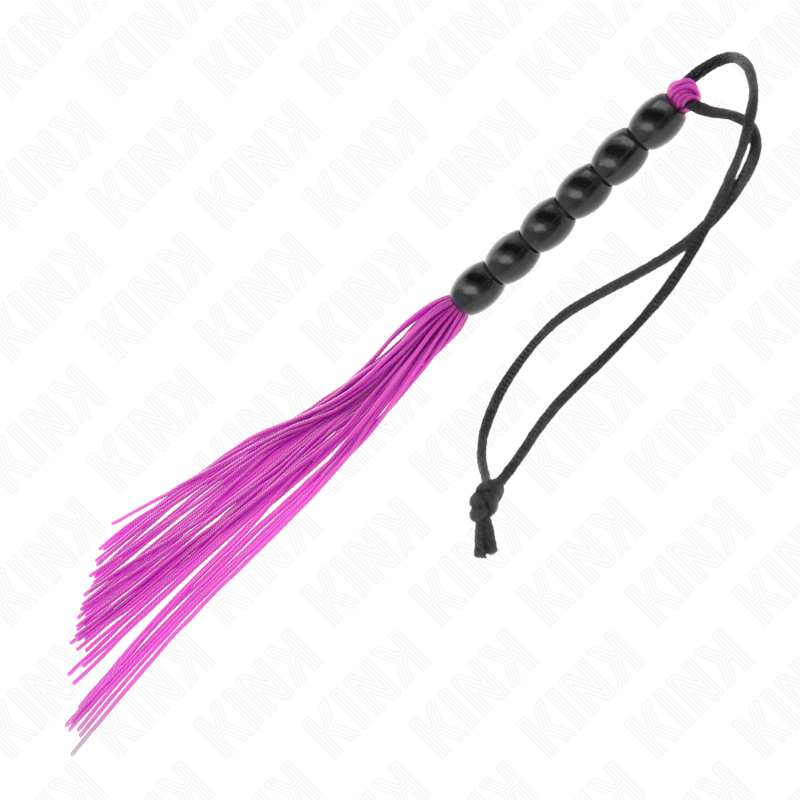 KINK - MINI FOUET IN SILICONE AVEC 6 BILLES VIOLES 26 CM