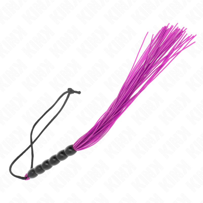 KINK - MINI FOUET IN SILICONE AVEC 6 BILLES VIOLES 26 CM