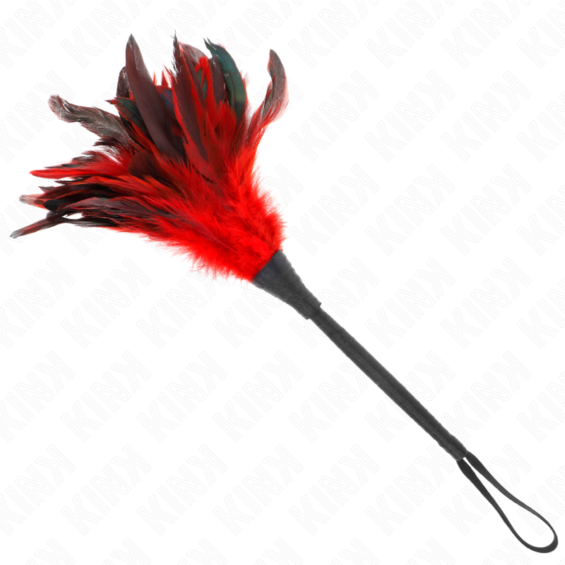KINK - PLUMAS DE POLLO CON COSQUILLEO DE CUERNO ROJO 36 CM
