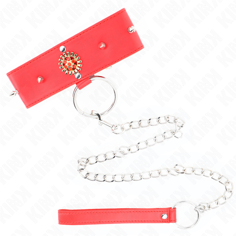 KINK - COLLIER DIAMONDS ROUGES AVEC CEINTURE 65 CM ADJUSTABLE 35-51 CM X 7 CM