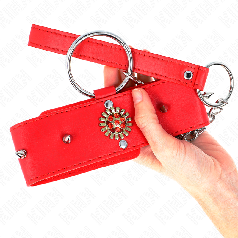 KINK - COLLIER DIAMONDS ROUGES AVEC CEINTURE 65 CM ADJUSTABLE 35-51 CM X 7 CM
