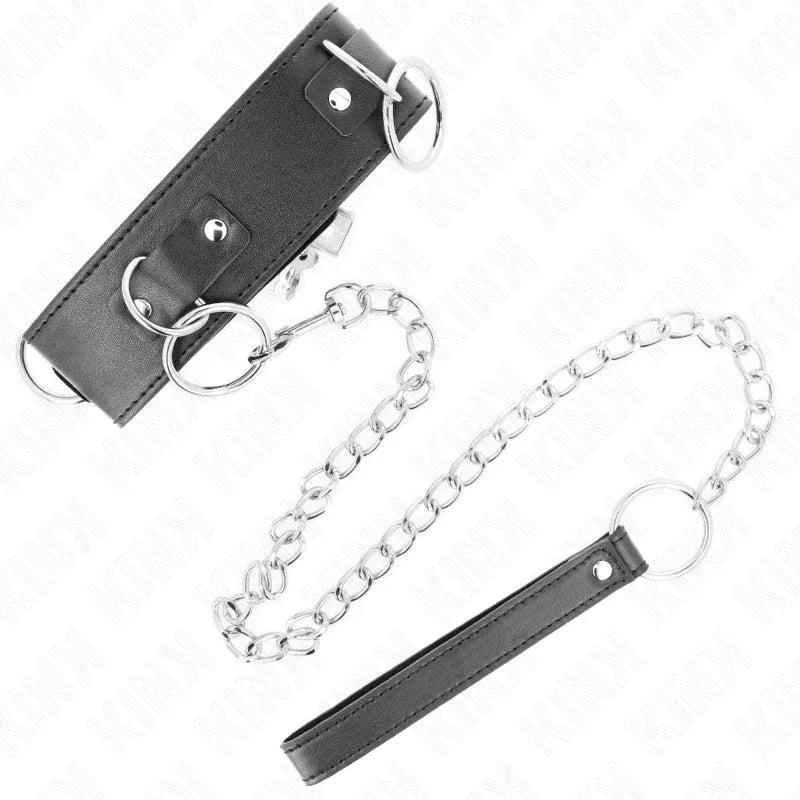 Kink – Collier avec Laisse 65 cm 3 Anneaux Modèle 2 Réglable 36 43 cm X 5 cm