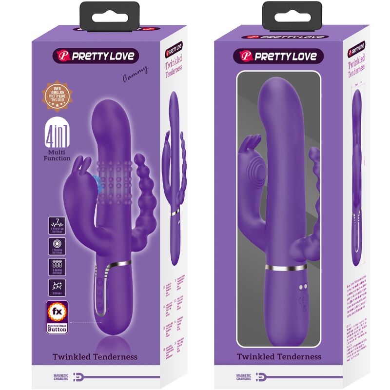 PRETTY LOVE - CAMMY TRIPLE 4-IN-1 MULTIFUNCTION VIBRATOR PURPLE