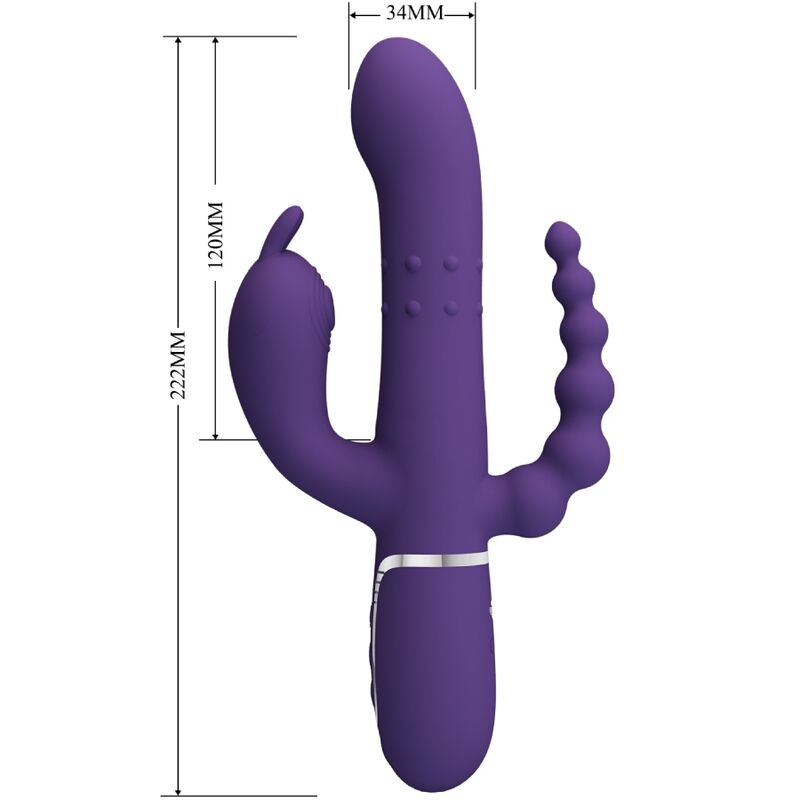 PRETTY LOVE - CAMMY TRIPLE 4-IN-1 MULTIFUNCTION VIBRATOR PURPLE