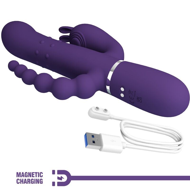 PRETTY LOVE - CAMMY TRIPLE 4-IN-1 MULTIFUNCTION VIBRATOR PURPLE