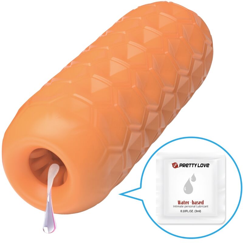 PRETTY LOVE - MASTURBADOR MASCULINO DE DOS BOLAS NARANJA