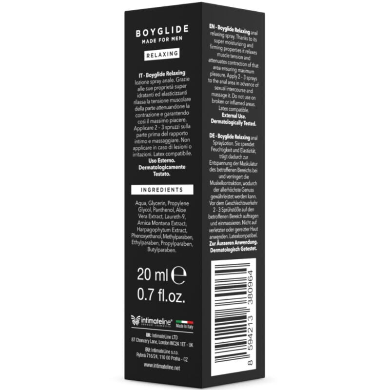 INTIMATELINE - BOYGLIDE ANAL RELAXANT SPRAY 20 ML