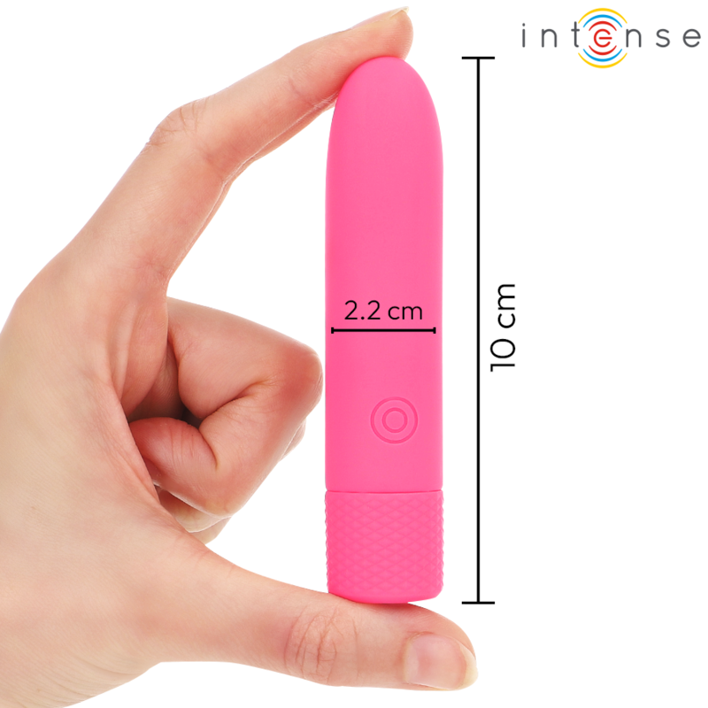 INTENSE - SYMONE BALA VIBRANTE RECARGABLE USB 8 VIBRACIONES ROSA 10 X 2,2 CM