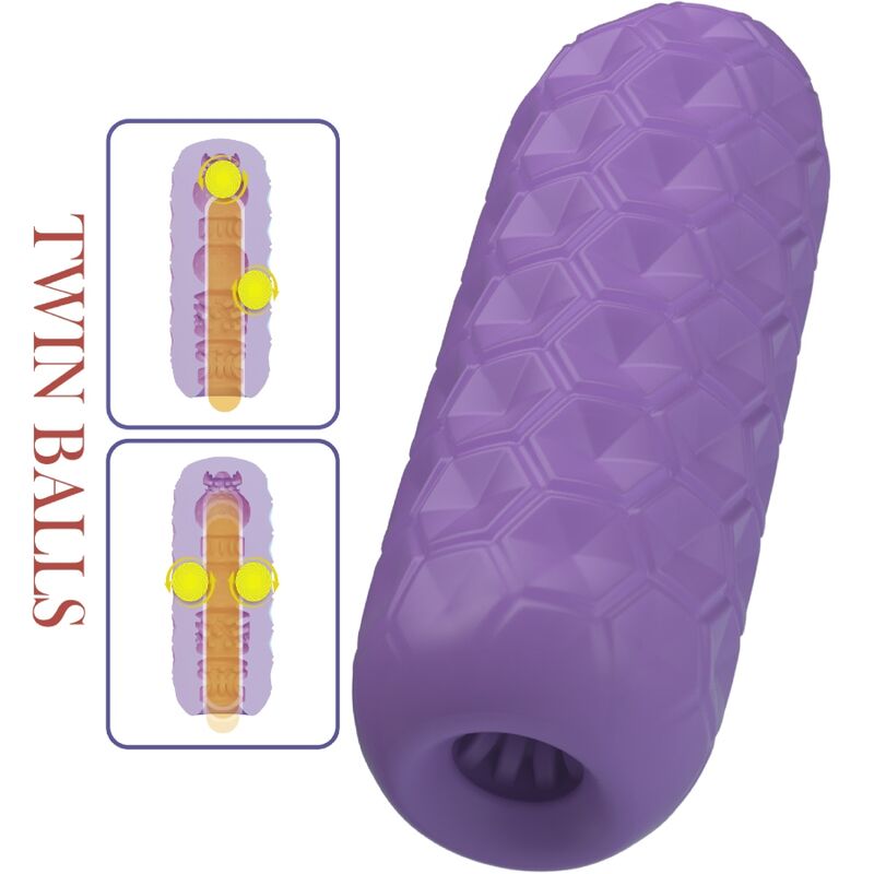 PRETTY LOVE - MASTURBADOR MASCULINO DE DOBLE BOLA PÚRPURA