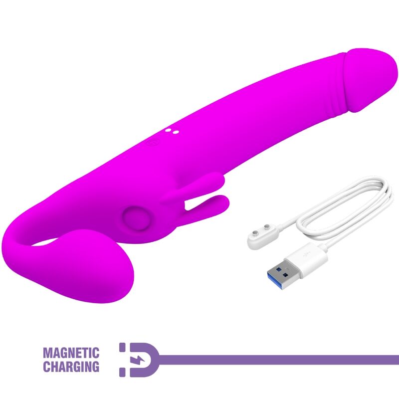 PRETTY LOVE - ZANINI STRAPLESS STRAP-ON 10 VIBRACIONES MORADO