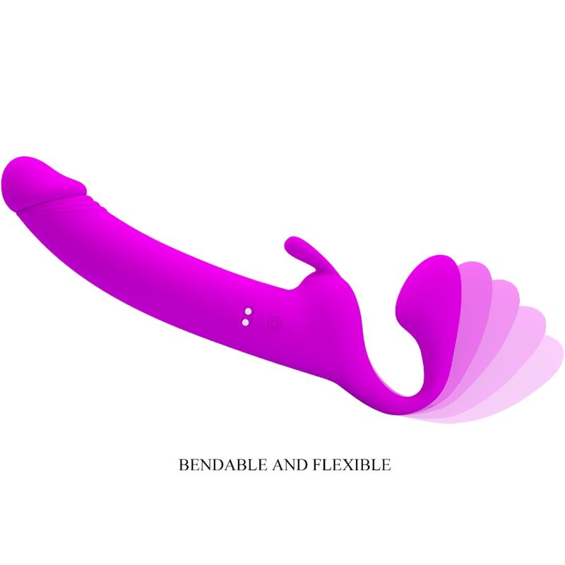 PRETTY LOVE - ZANINI STRAPLESS STRAP-ON 10 VIBRACIONES MORADO