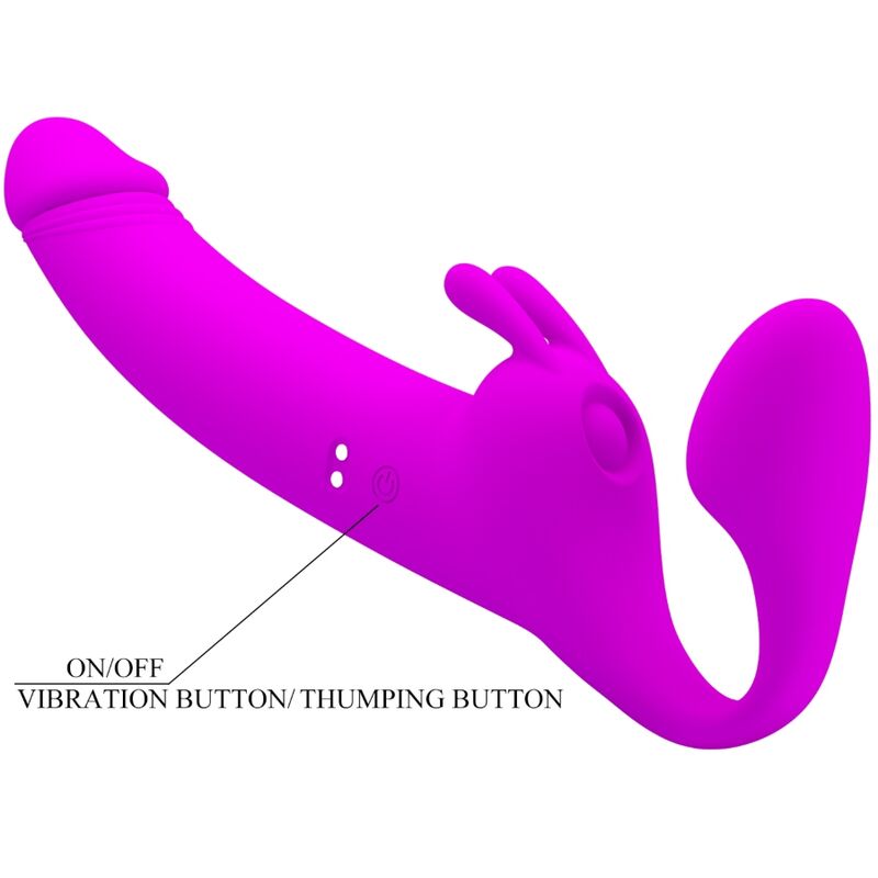 PRETTY LOVE - ZANINI STRAPLESS STRAP-ON 10 VIBRACIONES MORADO