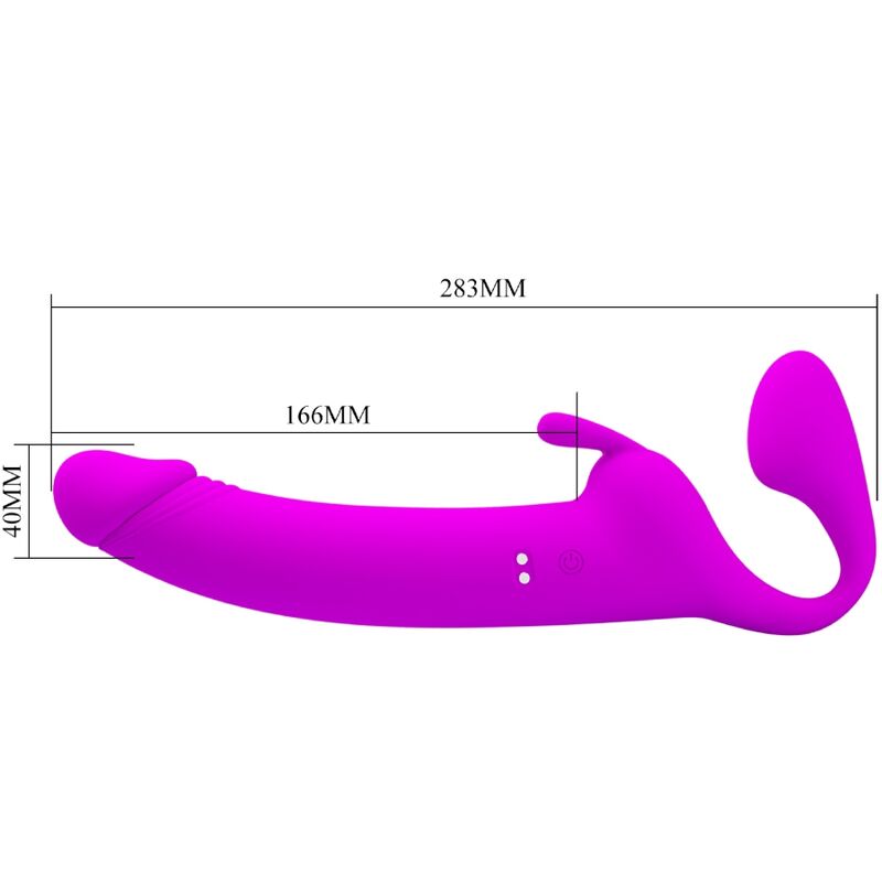 PRETTY LOVE - ZANINI STRAPLESS STRAP-ON 10 VIBRACIONES MORADO