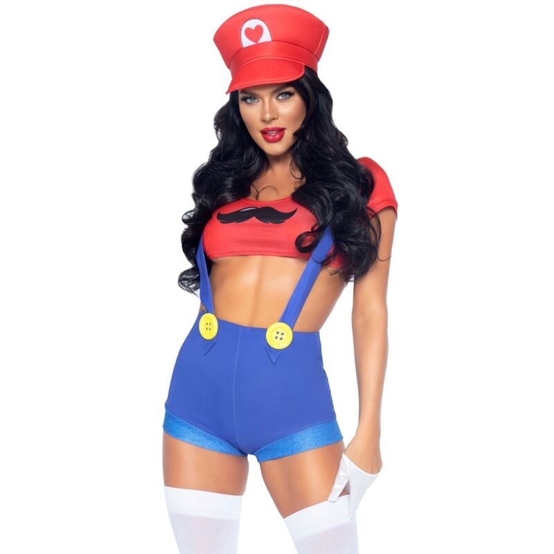 LEG AVENUE - DISFRAZ SEXY DE MARIO BROS ROJO/AZUL M