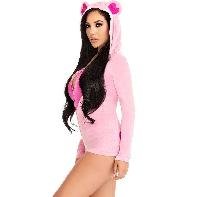LEG AVENUE - BODY DE TERCIOPELO OSO DE PELUCHE ROSA S