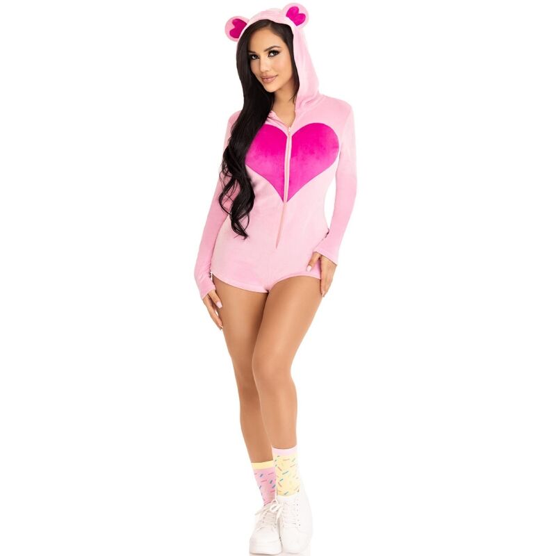 LEG AVENUE - BODY DE TERCIOPELO OSO DE PELUCHE ROSA S