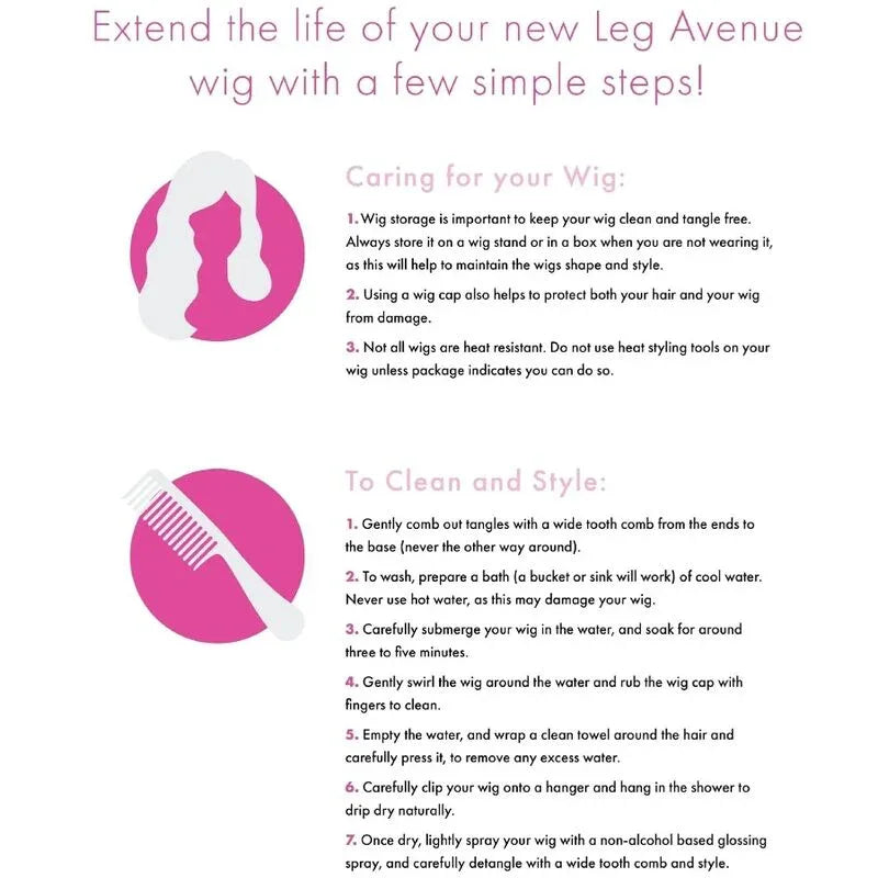 Leg Avenue – Perruque Rétro Bouclée avec Frange Noire Lumineuse