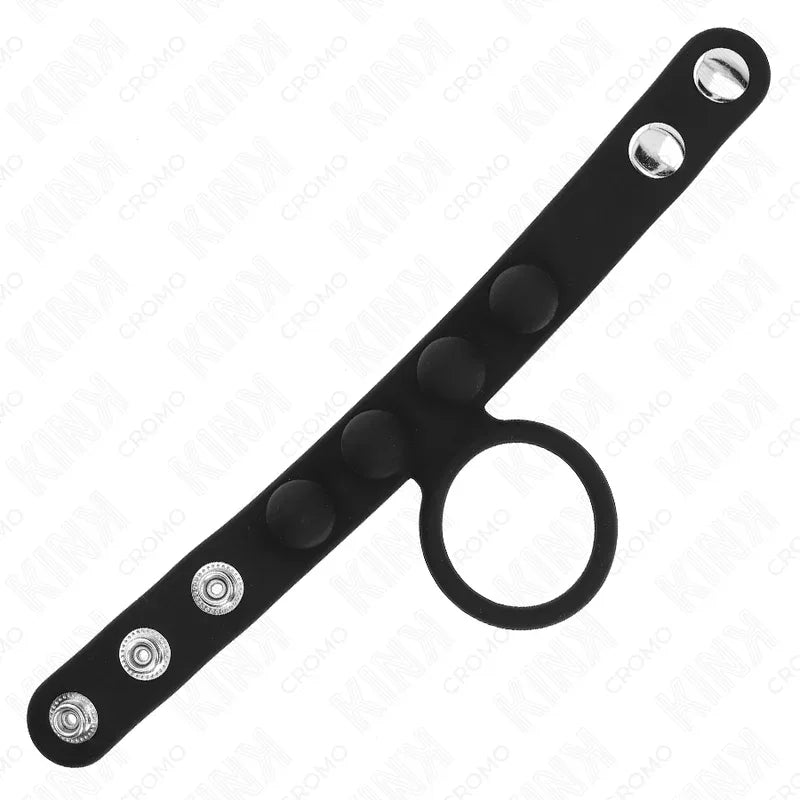 Kink Anneau Pénis en Cuir 3,5 cm avec Fermeture à Pression 23 X 2 cm